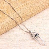 Myga Women's Silver Plated Necklace - Clear Quartz Pendant | Size: 17 inches