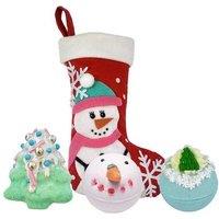 Bomb Cosmetics Women's Snowlady Christmas Stocking Set of 3 Bath Bombs Gift Set in Red