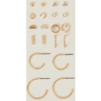 Accessorize Women's 10 X Stud & Hoop Set in Gold