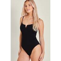 Accessorize Women's V-Front Shaping Swimsuit in Black | Size: 20