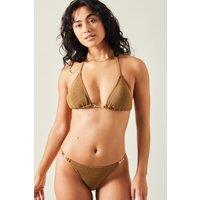 Accessorize Women's Shimmer Halter Neck Bikini Top in Gold | Size: 12