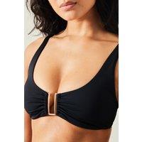 Accessorize Women's Metal Bandeau Bikini Top in Black | Size: 10