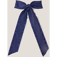 Monsoon Women's Frilly Bow School Hair Clip White in Blue