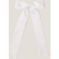 Monsoon Women's Frilly Bow School Hair Clip White