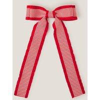 Monsoon Women's Houndstooth Bow Hair Clip in Red