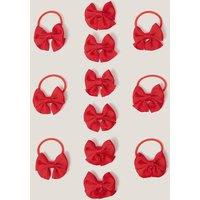 Monsoon Women's 12-Pack School Bow Clips & Hair Bands Blue in Red