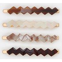 Accessorize Women's 4-Pack Zig Zag Resin Hair Slides