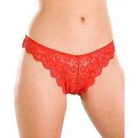 Camille Women's Three Pack Floral Lace Thongs in Red | Size: 18-20