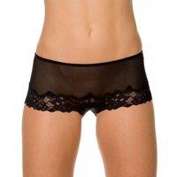 Camille Women's Three Pack Sheer Mesh Lace Boxer Shorts in Black | Size: 18-20