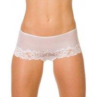 Camille Women's Three Pack Sheer Mesh Lace Boxer Shorts in White | Size: 10-12