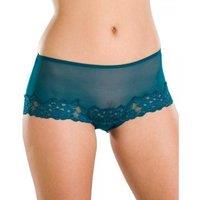 Camille Women's Three Pack Sheer Mesh Lace Boxer Shorts in Teal | Size: 18-20