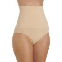 Camille Women's Seamfree High Waisted Control Shapewear Comfort Briefs in Beige | Size: Small