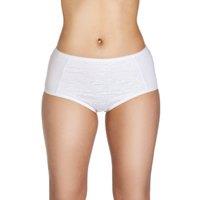 Camille Women's Two Pack Floral Embroidered Full Briefs in White | Size: 18-20