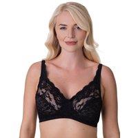Camille Women's Soft Lace Cup Non-Wired Bra in Black | Size: 38D