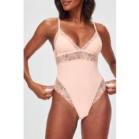 Knickerbox Women's Louisa Ribbed Triangle Body in Pale Pink | Size: 10