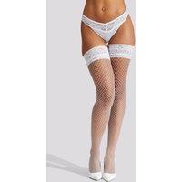 Ann Summers Women's Bridal Lace Top Fishnet Hold Up in White | Size: Small