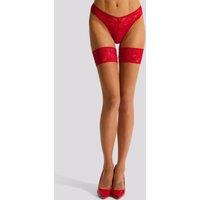Ann Summers Women's Lace Top Hold Ups in Red | Size: XS