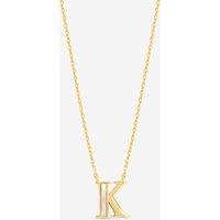Inicio Women's 14K Real Gold Plated & Mother of Pearl Initial Pendant - K