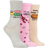 SOCKSHOP Women's 3 Pair Friends Cotton Socks | Size: 4-8