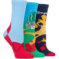 SOCKSHOP Women's 3 Pair Wizard of Oz Cotton Socks | Size: 4-8