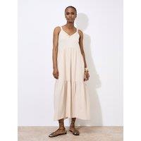 Apricot Women's Bead Embellished Cotton Midaxi Dress in Stone | Size: 14