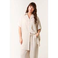Blue Vanilla Women's Stone Three Quarter Sleeve Button Up Collar Blouse