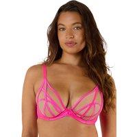 Playful Promise Women's Ramona Neon Pink 'Plunge Bra' | Size: 34F