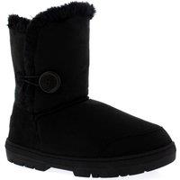 VIVA Freya: Women's Single Button Faux Fur Lining Mid-Calf Winter Boots in Black | Size: 4