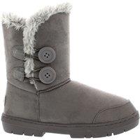 VIVA Freya: Women's Double Button Faux Fur Lining Mid-Calf Winter Boots in Grey | Size: 5