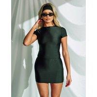 Public Desire Women's Sculpting Cap Sleeve Top Black | Size: 8