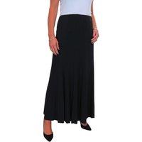 Paulo Due Women's Panelled 38 Elastic Waist Maxi Skirt in Black | Size: 20-22