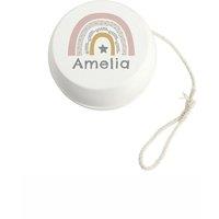 Personalised Memento Company Women's Personalised Rainbow White Wooden Yoyo
