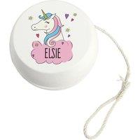 Personalised Memento Company Women's Personalised Unicorn White Wooden Yoyo
