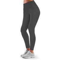 AQUARIUS Women's Highwaist 'Workout Leggings' with Top Pockets & Line Effect in Grey | Size: 4