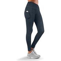 AQUARIUS Women's Highwaist 'Workout Leggings' Yoga Pants w/ Side Pockets in Navy | Size: 4