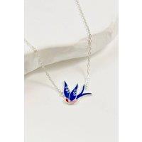 Mia Gioielli Women's Sterling Silver Blue Swallow Pendant Necklace | Size: 45 cm