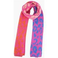 Sarta Women's Kyra Leopard Print Colour Block Heavyweight Winter Scarf in Pink