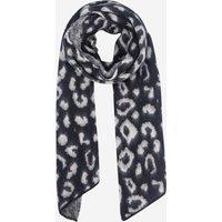 Sarta Women's Nico Leopard Print Asymmetric Heavyweight Winter Scarf in Black