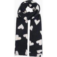 Sarta Women's Jessie Love Hearts Lightweight Scarf in Black