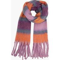 Sarta Women's Blair Lilac Orange Colour Block Stripe Heavyweight Scarf
