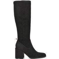 XY London Women's 'Tatum' Knee High Block Heeled Boots in Jet Black | Size: 3