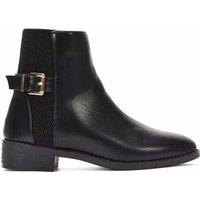 XY London Women's 'Ailany' Chelsea Ankle Boots Elasticated Buckle Detail in Black | Size: 8