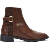 XY London Women's 'Ailany' Chelsea Ankle Boots Elasticated Buckle Detail in Brown | Size: 8