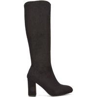 XY London Women's 'Clementine' High Block Heel Knee High Boots in Jet Black | Size: 3
