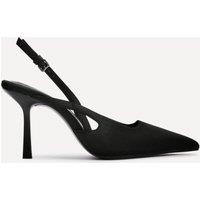 Linzi Women's Rhea Black Scuba Sling Back Court Heels | Size: 5-Standard Fit