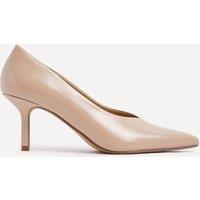Linzi Women's Bellamy Nude Faux Leather V-Cut Vamp Court Heels | Size: 7-Standard Fit