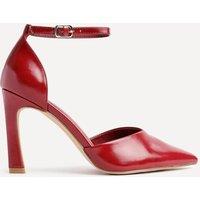 Linzi Women's Moira Red Faux Leather V Cut Court Heel | Size: 6-Standard Fit