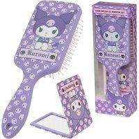 Hello Kitty Women's Kuromi Hair Brush & Mirror Set in Purple
