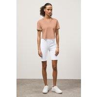 Enorsia Women's Cotton Stretch Jersey Shorts in White | Size: 16