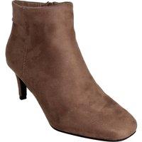 Down To Earth Women's Suede Kitten Heel Ankle Boots in Taupe | Size: 7